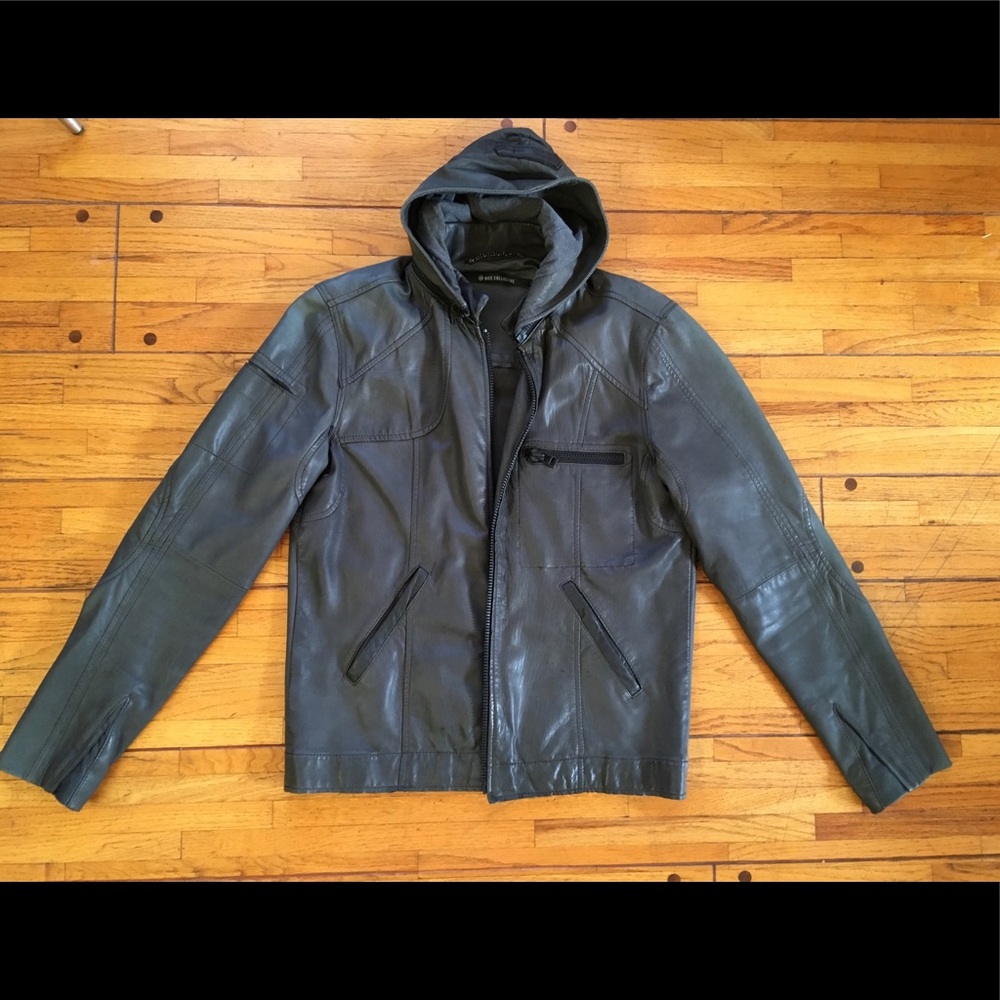 Nice Collective Leather hoodie, sz L